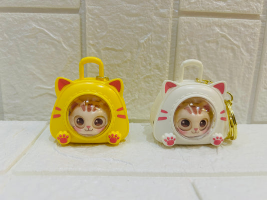 Cat In A Bag Keychain
