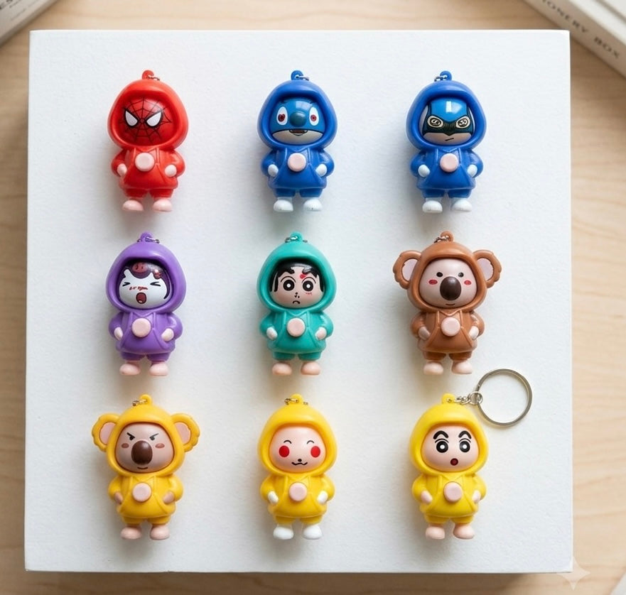 Light Glowing Face Changing Keychain
